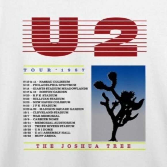 U2 Joshua Tree 1987 Tour Concert Rock Band 2 Sided Graphic Music T-Shirt 90 - Picture 3 of 6
